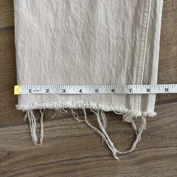 Abercrombie and Fitch Women's Size 12/31 Jeans 90s Straight Raw Edge Capri White - Picture 13 of 14